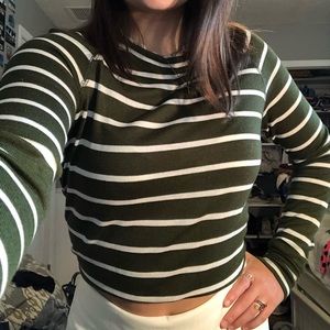 Green striped sweater